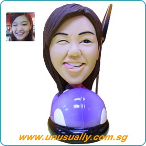 Caricature 3D Bumper Car Figurine (Purple)